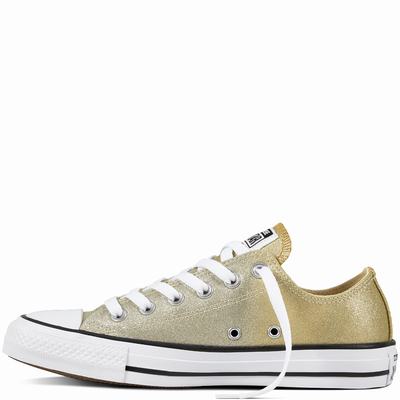 Converse Chuck Taylor All Star Ombre Metallic Low Tops Womens - Light Gold/Gold/White Shoes (939WRETM)